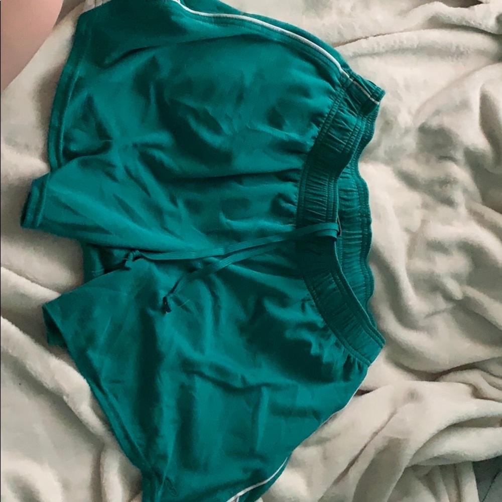 teal athletic shorts
